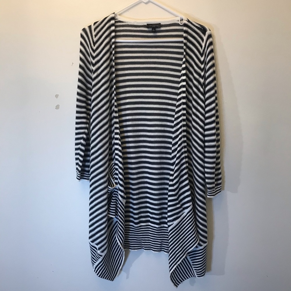The Limited Black and White Striped Cardigan - Picture 2 of 10